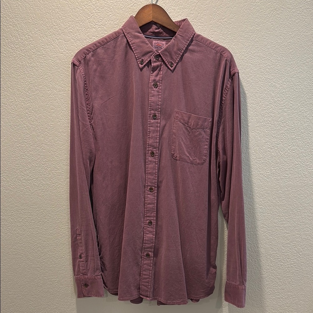 Faherty Men's Wine Garment Dyed Lightweight Button Down Shirt